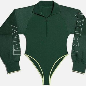 Beyonce Ivy Park x Adidas Capsule - Green Mesh Sleeve Bodysuit Size XS - NWT